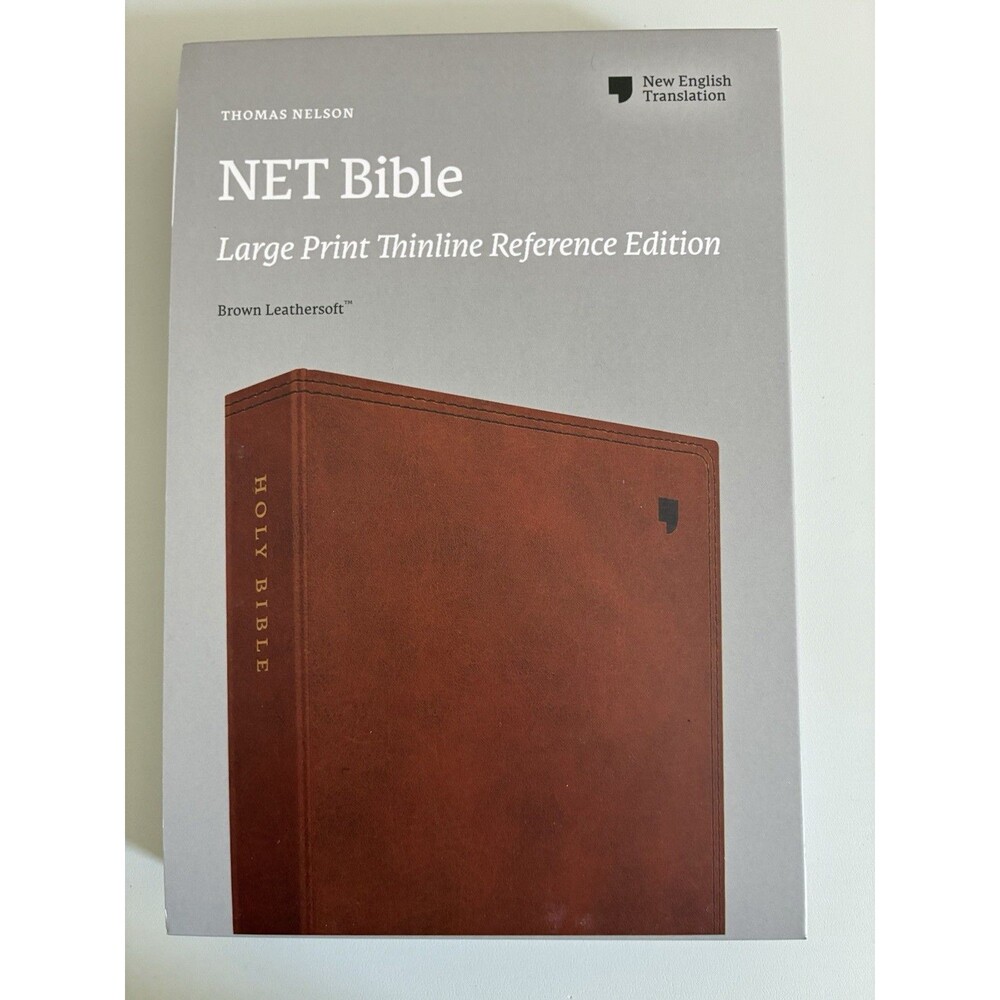 NET Bible, Large Print Thinline with Cross References, Brown Leathersoft NEW
